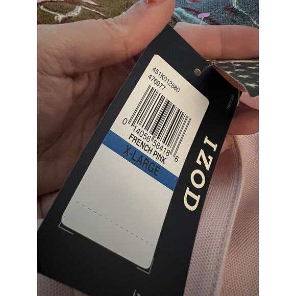 IZOD Polo Shirt Mens XL Pale Pink Cotton SS Pullover Collared NEW WITH TAGS! - Picture 4 of 4